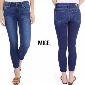 PAIGE KYLIE CROP RAW EDGE SKINNY MILLO DESTRUCTED LOW-RISE JEAN SZ 26
